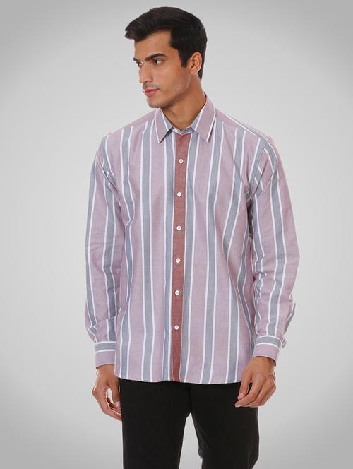 pink striped casual shirt - 17815495 - Very Small Image - 1
