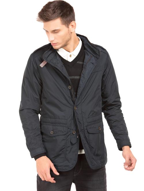 black solid casual jacket - 17815891 - Very Small Image - 1