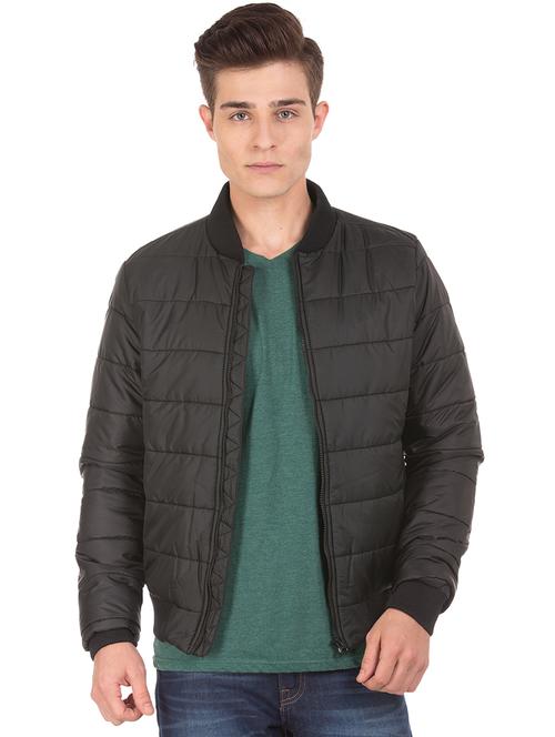black solid quilted jacket - 17816010 - Very Small Image - 1