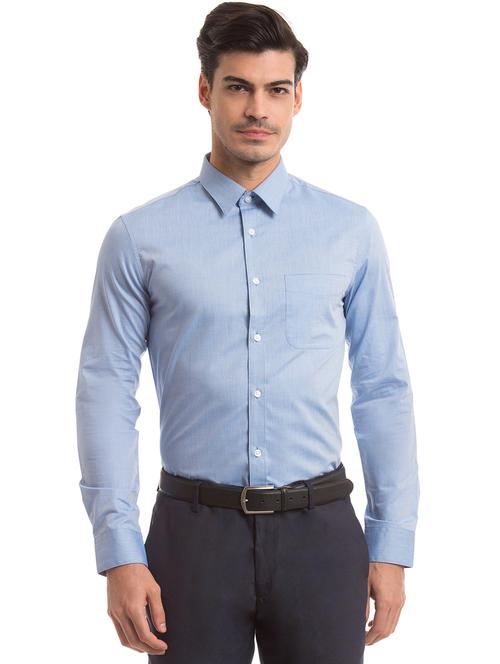 blue solid formal shirt - 17816085 - Very Small Image - 1