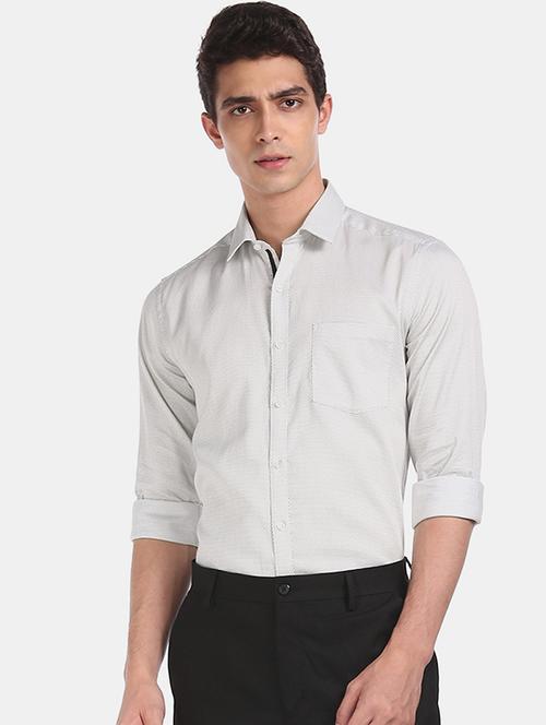white printed formal shirt - 17816154 - Very Small Image - 1