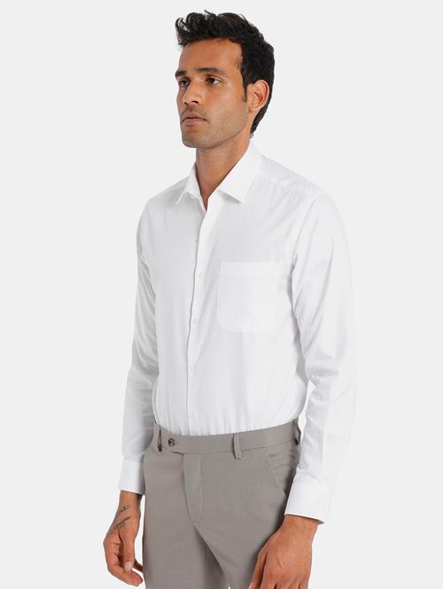 white solid formal shirt - 17816162 - Very Small Image - 1