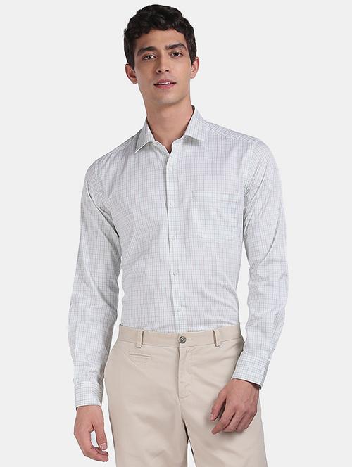 white checkered formal shirt - 17816173 - Very Small Image - 1