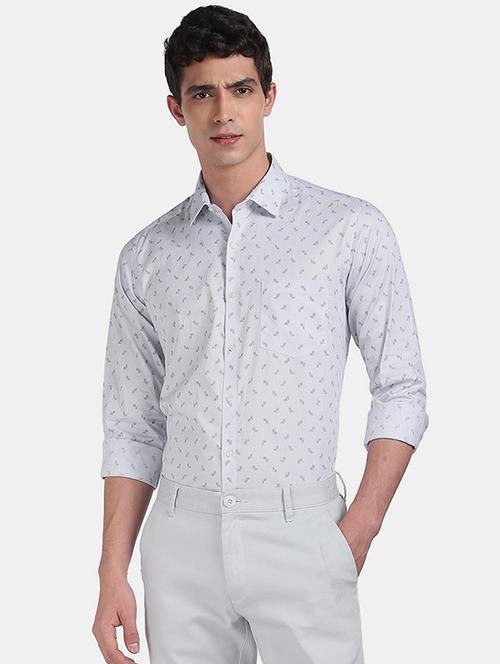 white printed formal shirt - 17816176 - Very Small Image - 1