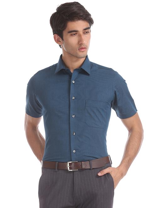teal self design formal shirt - 17816205 - Very Small Image - 1