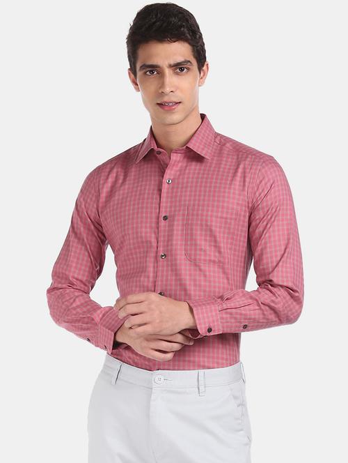pink checkered formal shirt - 17816214 - Very Small Image - 1