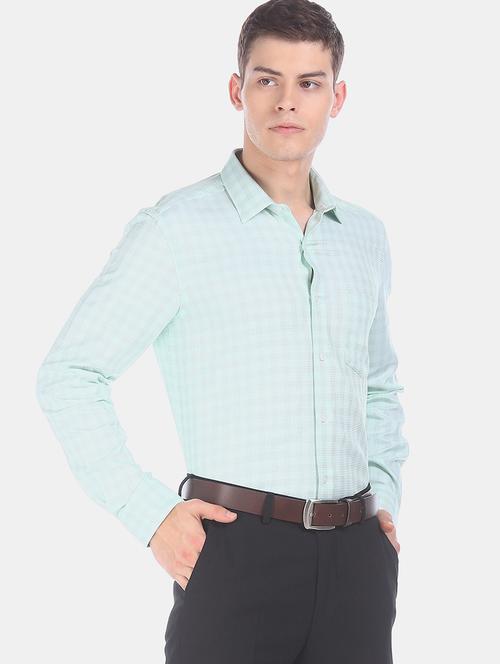 green checkered formal shirt - 17816257 - Very Small Image - 1