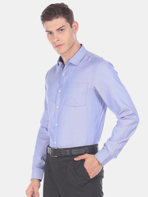 blue self design formal shirt - 17816260 - Very Small Image - 1