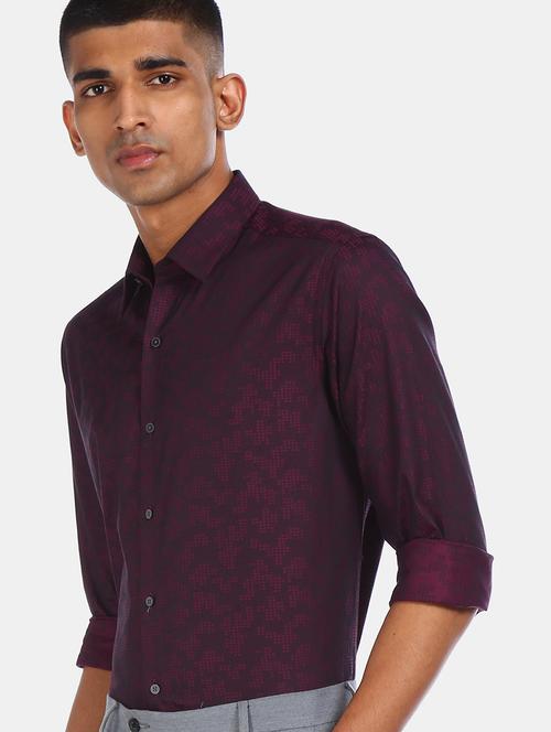 purple printed formal shirt - 17816318 - Very Small Image - 1