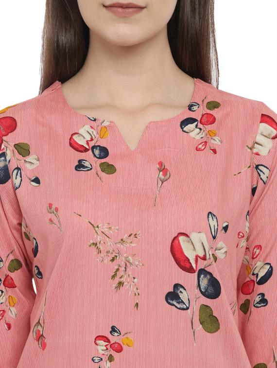 round neck printed nightwear pajama set - 17816752 - Zoom Image - 3