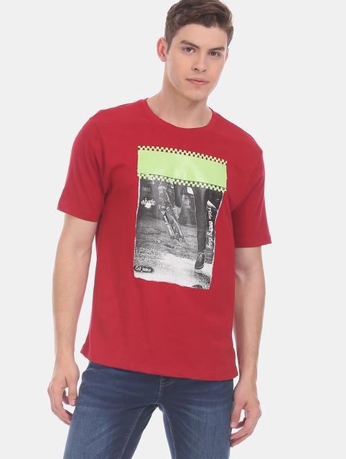red front print t-shirt - 17817500 - Very Small Image - 1