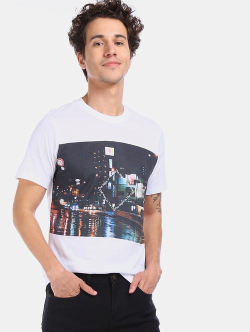 white front print t-shirt - 17817670 - Very Small Image - 1