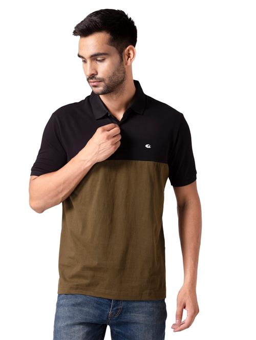 black color block polo t-shirt - 17817847 - Very Small Image - 1