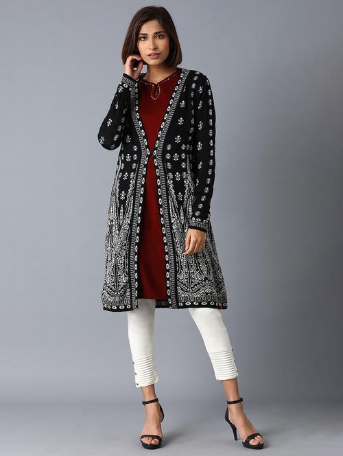 black self design cardigan - 17818366 - Very Small Image - 1