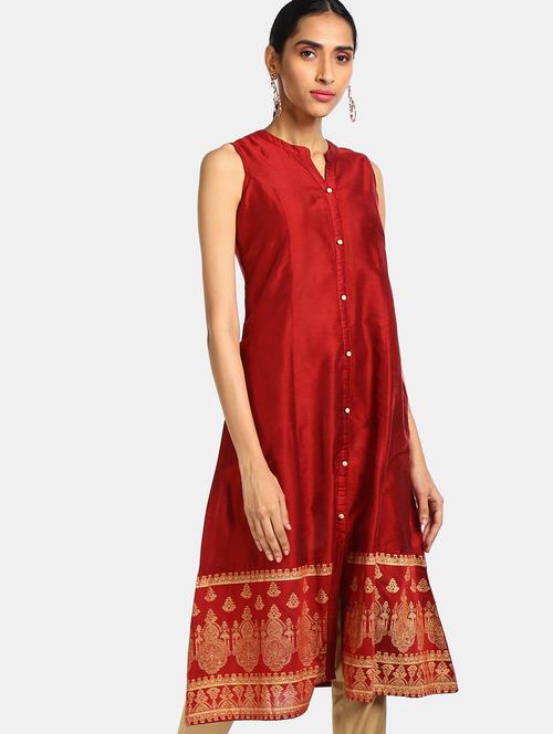 maroon a-line kurta - 17818420 - Very Small Image - 1