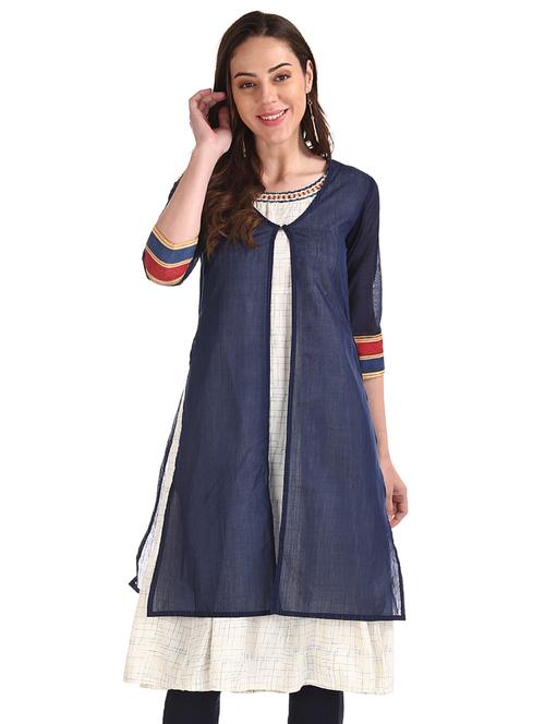solid layered kurta - 17818428 - Very Small Image - 1