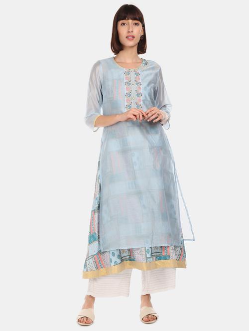 printed layered kurta - 17818559 - Very Small Image - 1