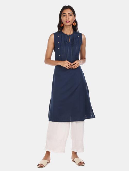 solid straight kurta - 17818685 - Very Small Image - 1