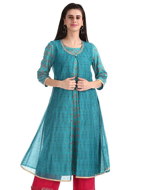 printed layered kurta - 17818745 - Very Small Image - 1