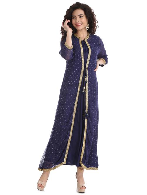 solid layered kurta - 17818768 - Very Small Image - 1