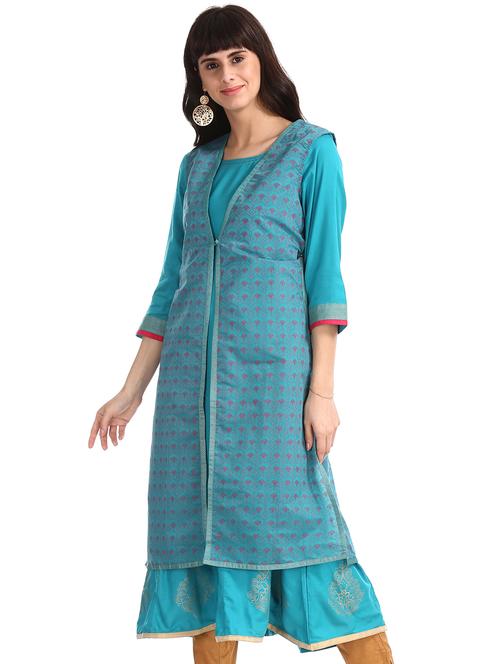 printed layered kurta - 17818770 - Very Small Image - 1
