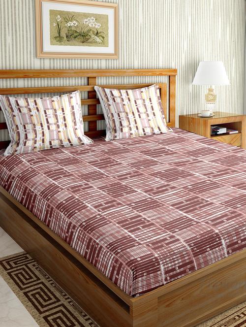 mysterious double bedsheet set king size cotton pink colour - 17819428 - Very Small Image - 1