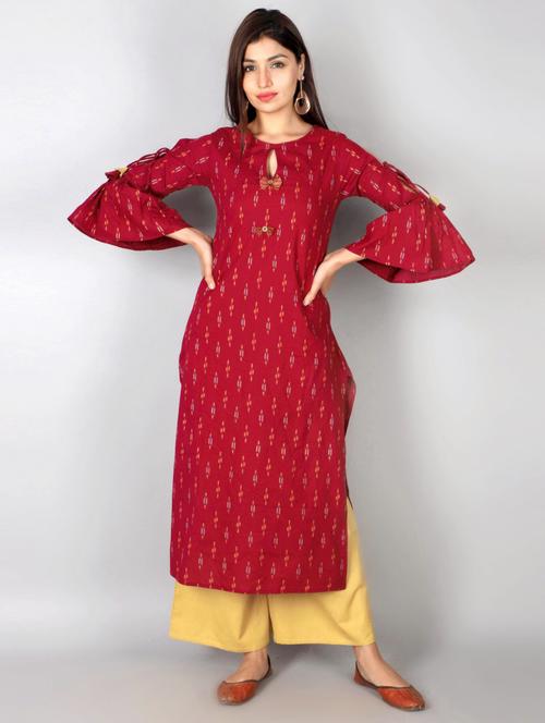 printed straight kurta - 17819617 - Very Small Image - 1