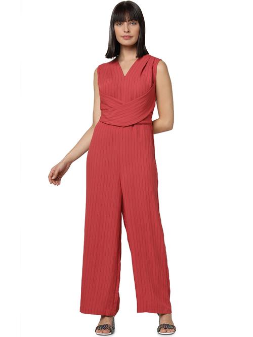 v-neck striped  jumpsuit - 17820925 - Very Small Image - 1