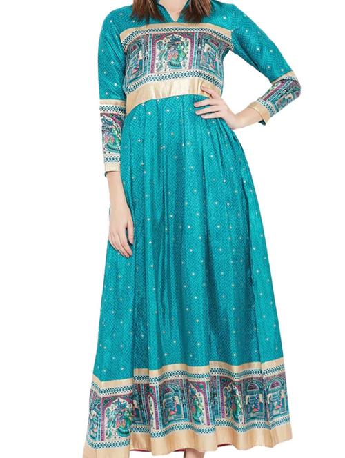 navy cotton gown - 17821392 - Very Small Image - 1