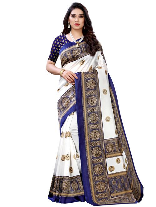 white art silk bhagalpuri saree - 17821602 - Very Small Image - 1