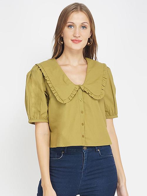 green cotton regular shirt - 17822228 - Very Small Image - 1