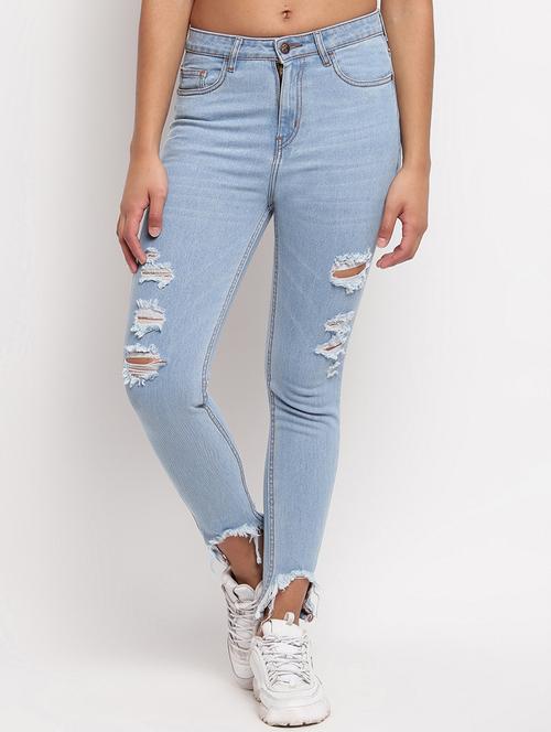 frayed hem stone washed jean - 17822462 - Very Small Image - 1
