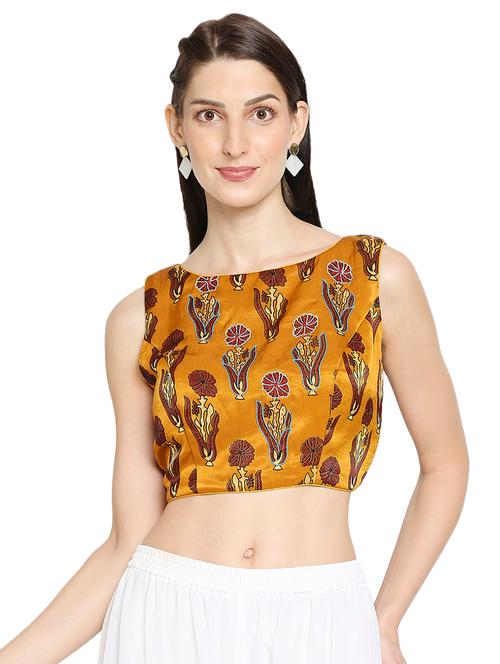 Yellow Silk Printed Blouse - 17822949 - Very Small Image - 1