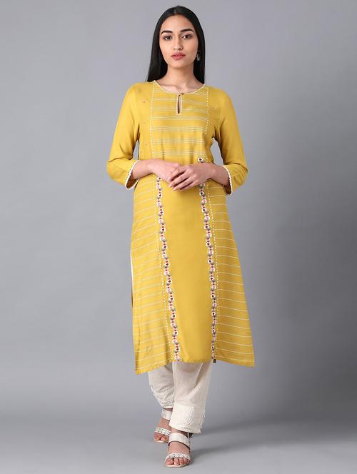 women's straight kurta - 17823282 - Very Small Image - 1