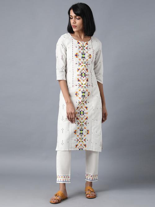 women's straight kurta - 17823300 - Very Small Image - 1