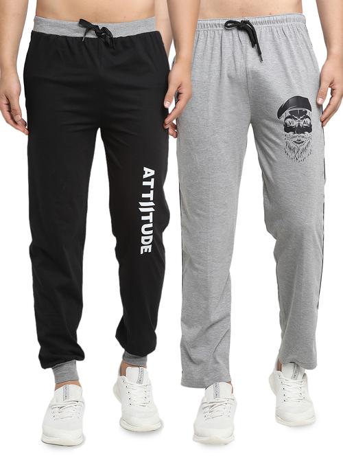 set of 2 multi colored printed full length track pant - 17823893 - Very Small Image - 1