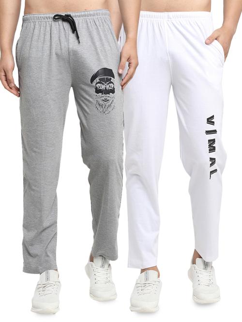 set of 2 multi colored printed full length track pant - 17823899 - Very Small Image - 1