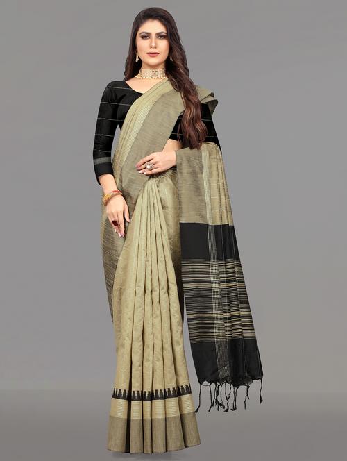 beige raw silk bhagalpuri saree with blouse - 17824482 - Very Small Image - 1