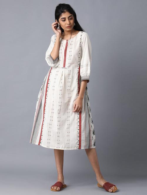 printed flared ethnic dress - 17824693 - Very Small Image - 1