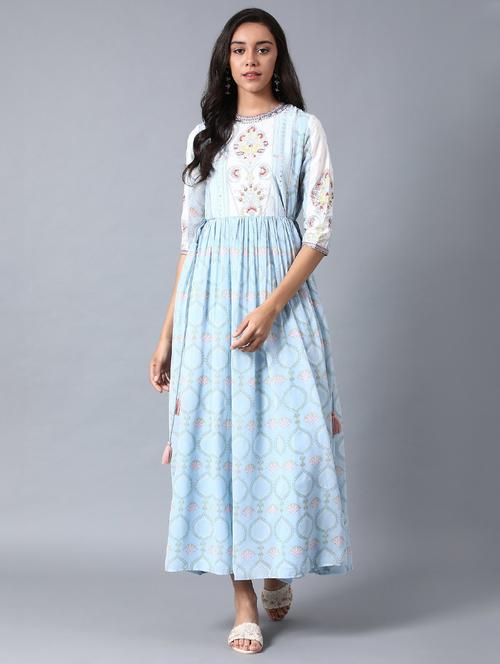 pastel flared ethnic dress - 17824704 - Very Small Image - 1