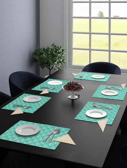 saral home cotton tablemat 6pc +  6pc napkin  set (33x48cm mat 40x40cm napkin - 17825448 - Very Small Image - 1