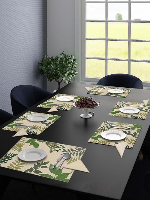saral home cotton tablemat 6pc +  6pc napkin  set (33x48cm mat 40x40cm napkin - 17825450 - Very Small Image - 1