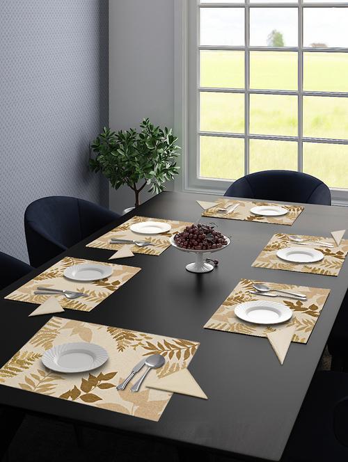 Saral Home Cotton Tablemat 6pc + 6pc Napkin Set (33x48cm Mat 40x40cm Napkin - 17825452 - Very Small Image - 1
