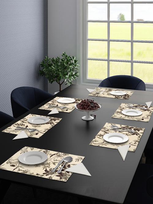 Saral Home Cotton Tablemat 6pc + 6pc Napkin Set (33x48cm Mat 40x40cm Napkin - 17825456 - Very Small Image - 1