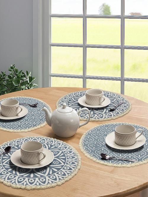 Saral Home Cotton Printed Table Mat - (pack Of 4 Pc, 38x38 Cms) - 17825461 - Very Small Image - 1