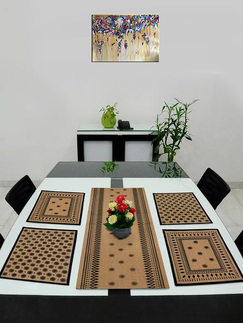 Saral Home Cotton Dining Table Placemats, 4 Mat -33x45cm, 1 Runner 33x120 Cm (set Of 5) - 17825467 - Very Small Image - 1