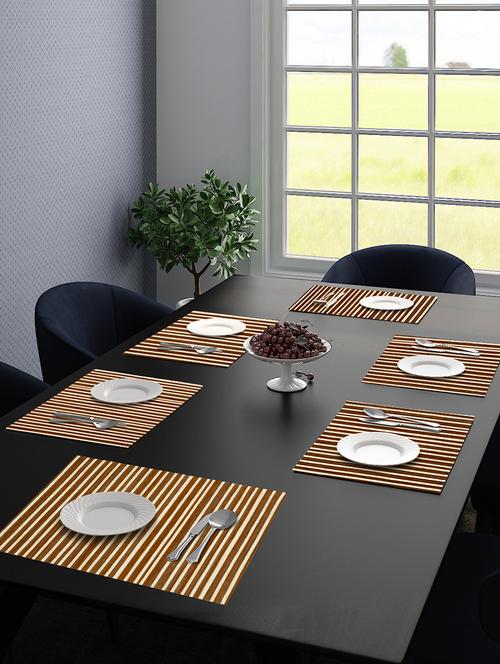 saral home unique quality viscose dining table kitchen placemats pack of 6 (34x45 cm, beige) - 17825469 - Very Small Image - 1