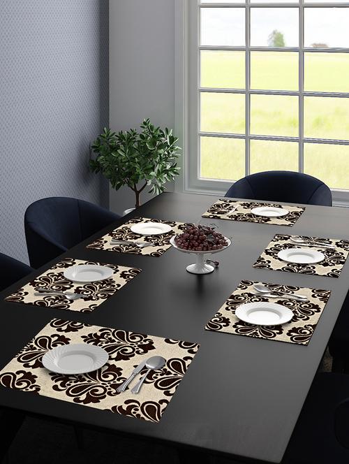 saral home unique quality viscose dining table kitchen placemats pack of 6 (34x45 cm, brown) - 17825475 - Very Small Image - 1