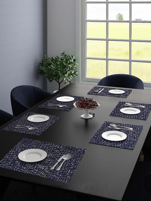 saral home unique quality viscose dining table kitchen placemats pack of 6 (34x45 cm, blue) - 17825479 - Very Small Image - 1
