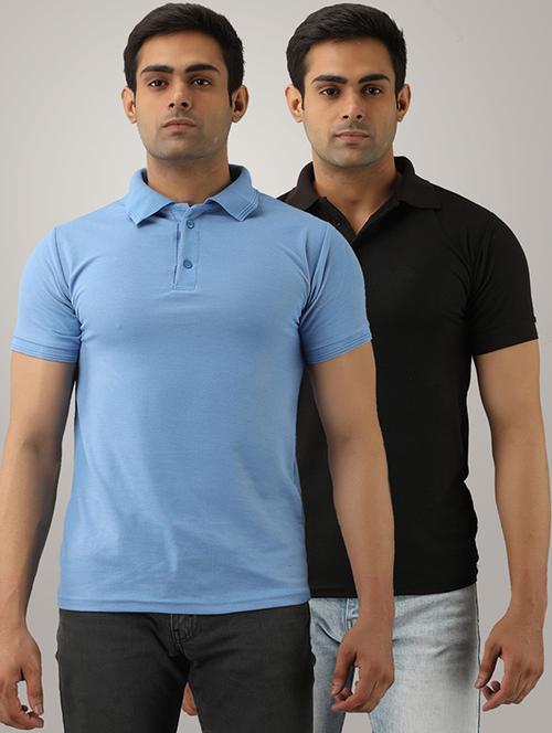 set of 2 multi colored solid polo t-shirts - 17826042 - Very Small Image - 1